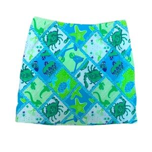 LILLY PULITZER Starboard Patch Mini Skirt, green/blue